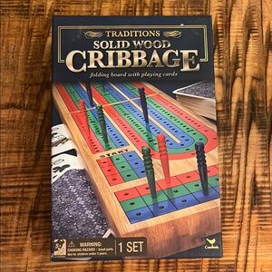 Solid Wood Cribbage Set - Multicolor